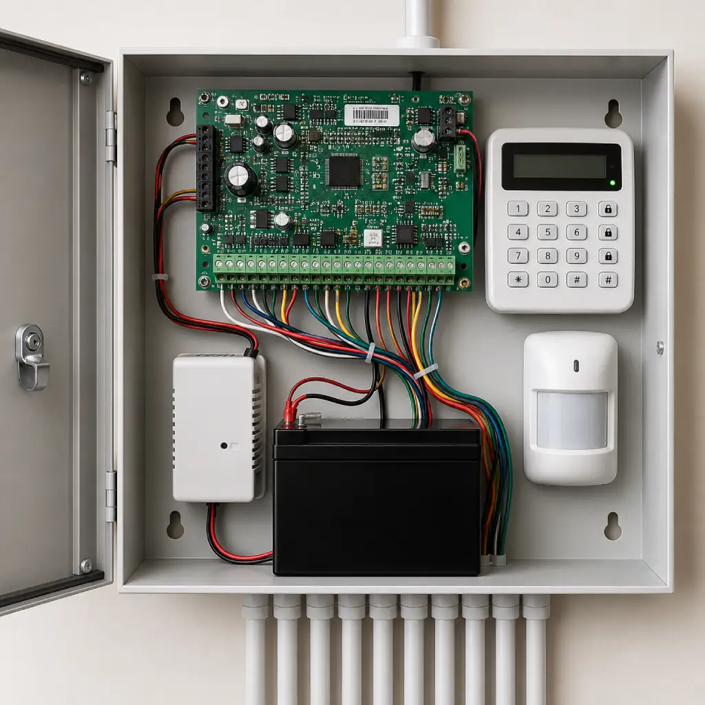 Security alarm installation Melbourne - hardwired Bosch panel by Borderless Solutions