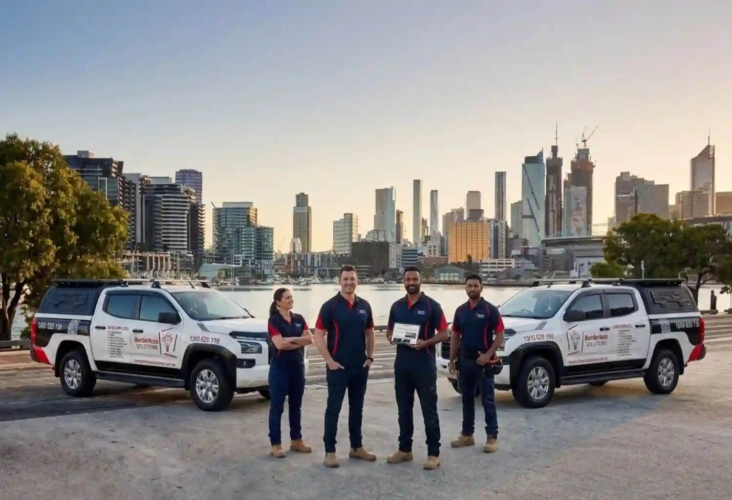The Borderless Solutions field team and service fleet in Melbourne