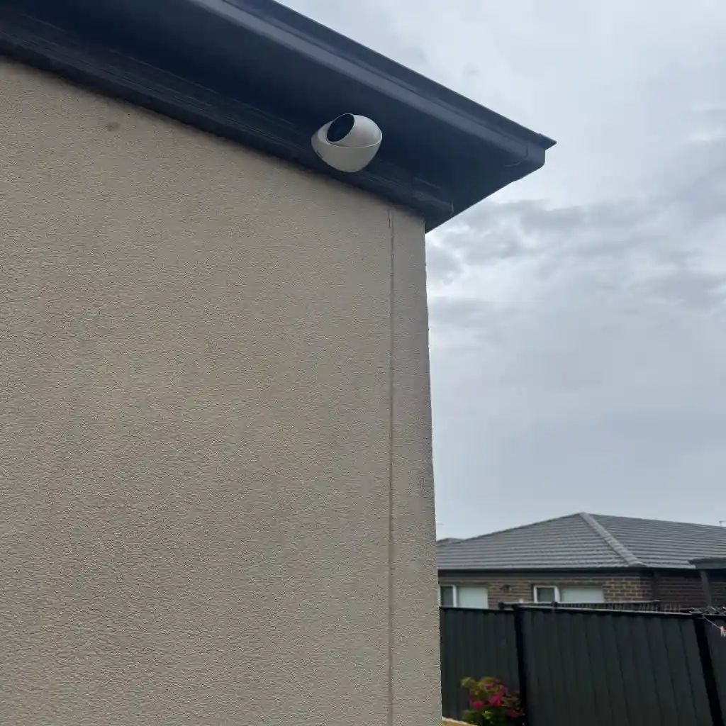 Camera fitted high on the eave of a large Glen Waverley home