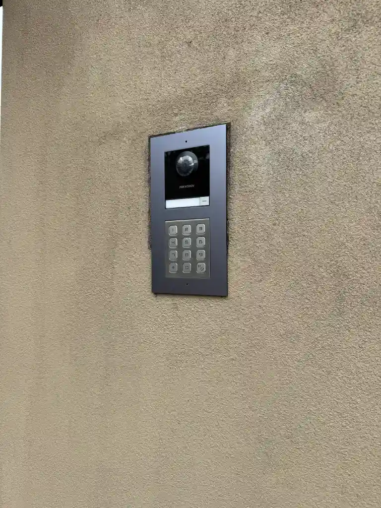 Keypad entry unit fitted at a Melbourne property entrance