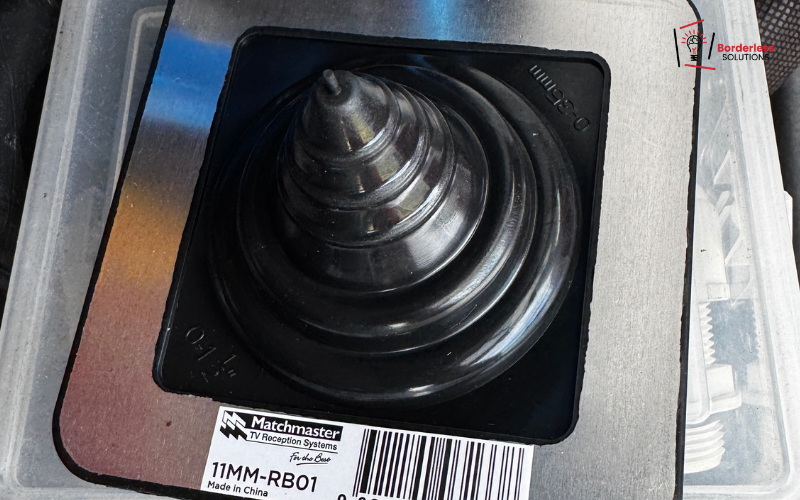 Matchmaster roof flashing seal for VHF Band III TV antenna installation - Melbourne metro area setup