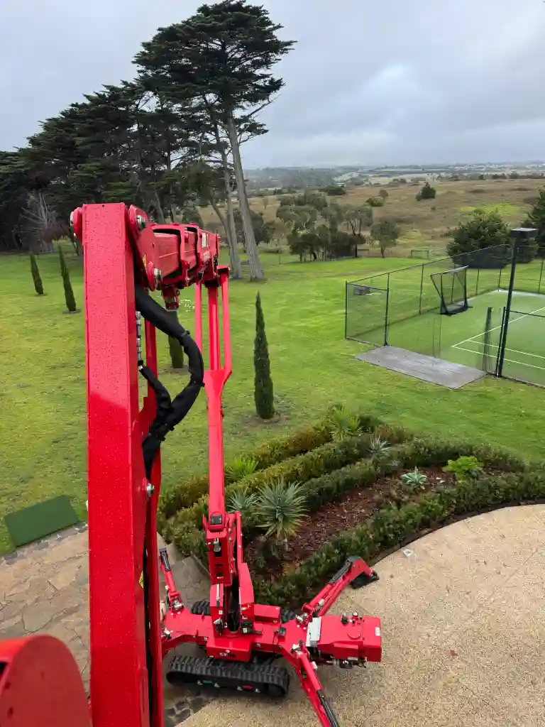 Aerial access lift used for a high level installation on a Melbourne site