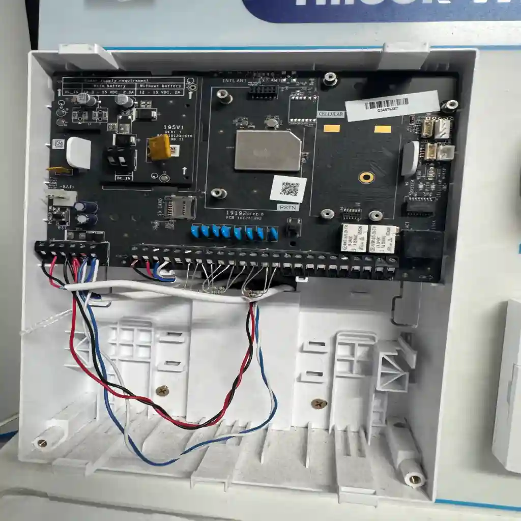 Multi zone alarm panel wired in a Toorak service cupboard