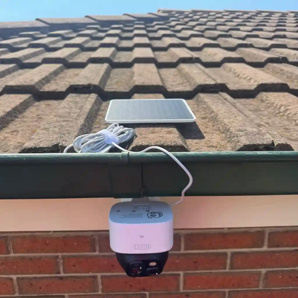 Solar powered camera mounted at a Melbourne site