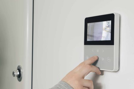 Modern intercom system installed at a Melbourne property by Borderless Solutions. We offer professional audio/video intercom setups for residential and commercial clients, providing secure communication and entry monitoring. Trusted across Melbourne for reliable smart entry systems. Learn more at borderlesssolutions.net.au or call 1300 520 116.